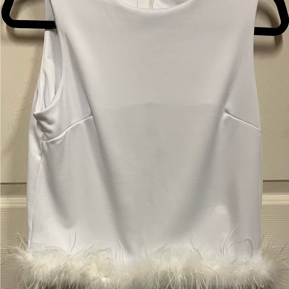 Fur trimmed top